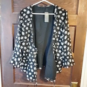 Abercrombie wrap front navy blue top